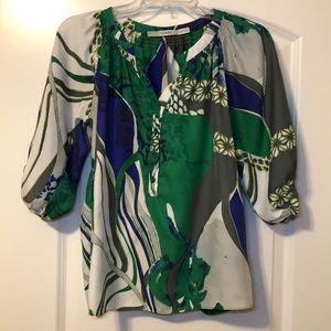 Gibson marbled green/blue/grey blouse